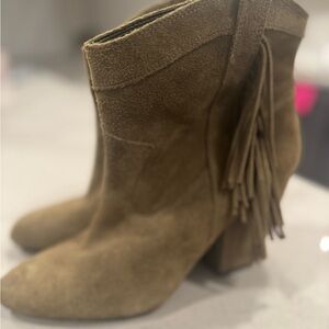 Faux suede cowgirl booties